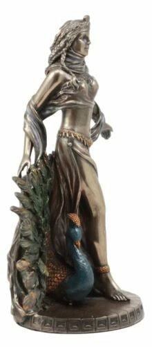 Gift Roman Juno Greek Goddess Hera with Sacred Peacock Statue-4