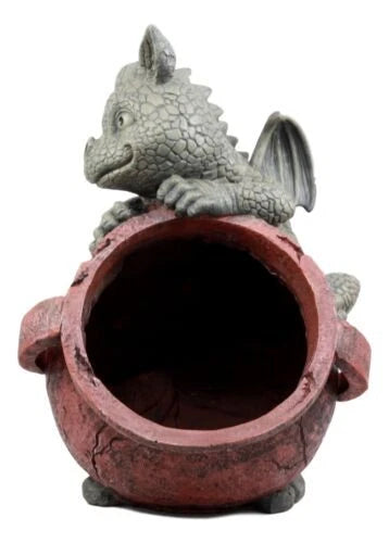Playful Climbing Dragon Baby Planter Pot Home Patio Garden Decor Statue 12.5"H-5