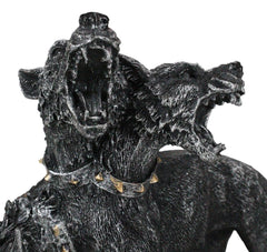 Figura de Cerbero, guardián de la hidra de tres cabezas, perro de Hades, perro guardián de la mitología griega-4