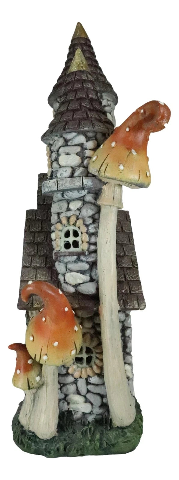 Fairy Garden LED Light Up Castle Stone House With Tall Tower Roofs Figurine-7