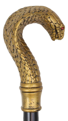 Golden Egyptian God Uraeus Cobra Head Prop Decorative Walking Cane 39"H-3