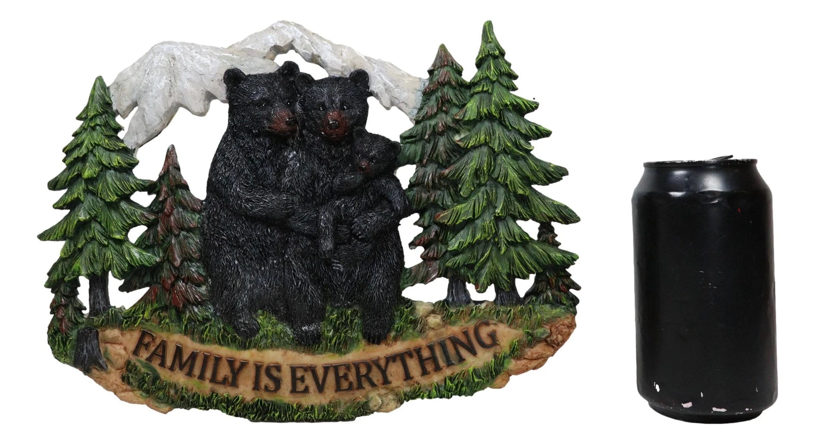 Black Bear Papa Mama And Cub Family Is Everything By Pine Tree Forest Wall Decor-4