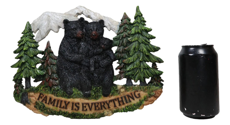 Black Bear Papa Mama And Cub Family Is Everything By Pine Tree Forest Wall Decor-4