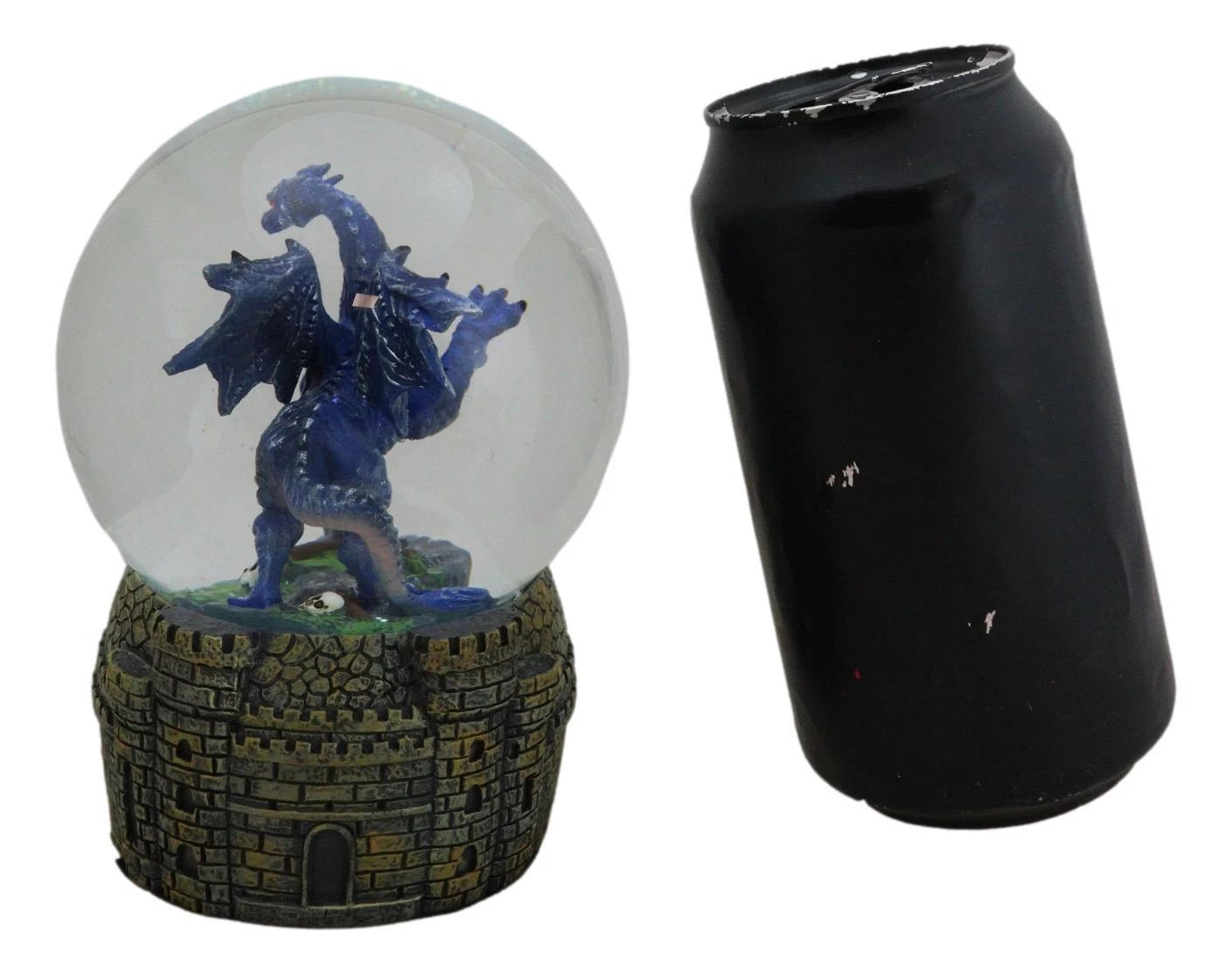 Legends Fantasy Blue Midnight Dragon Water Globe With Glitters Figurine 100mm-3