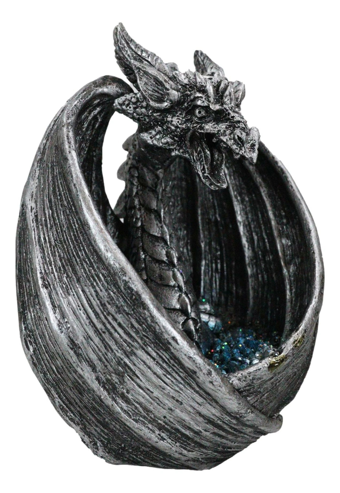 Ancient Wise Dragon Flame Protecting Rune Crystals Backflow Cone Incense Burner-5