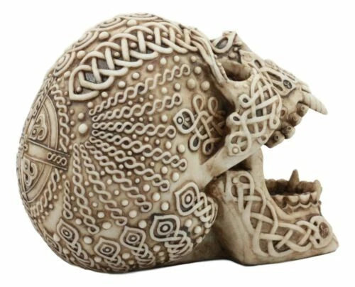 Celtic Knotwork Bloodlust Vampire Skull Ashtray Statue 7.5"L-7