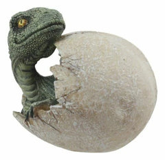 Figura de huevo de dinosaurio depredador de la era jurásica, cría de velociraptor de 10 cm de alto-4