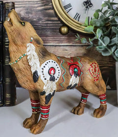 Colección de figuras tótem de lobo aullador nativo de Warpath, 6,25" de largo-1