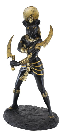 Egyptian Sun Goddess Sekhmet W/ Sickle Statue Huntress Lioness Healer-4