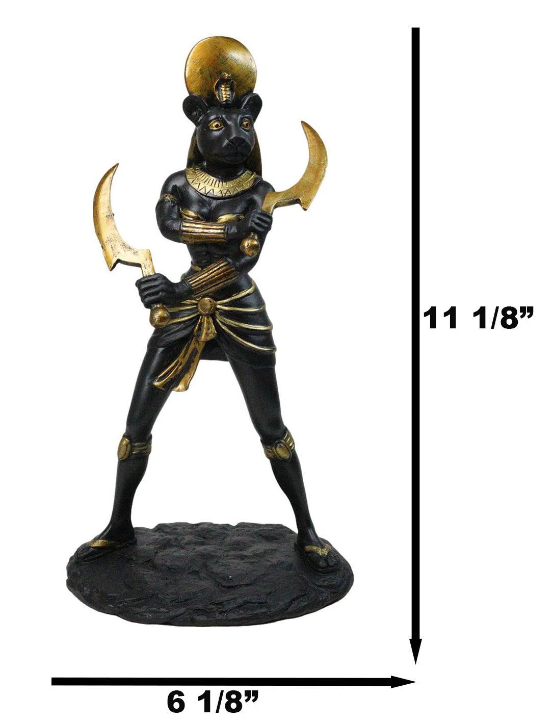 Egyptian Sun Goddess Sekhmet W/ Sickle Statue Huntress Lioness Healer-7