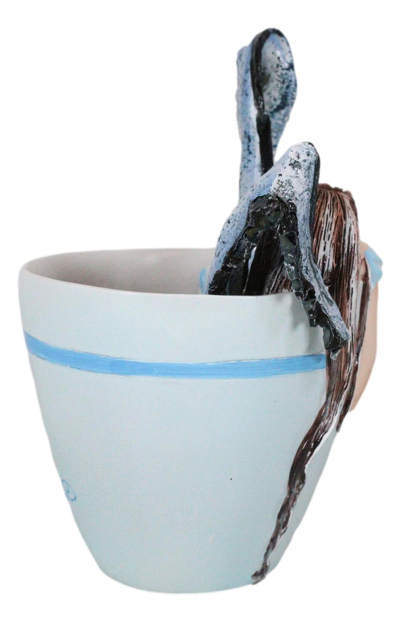 Amy Brown Teacup Latte Coffee Drunk Whimsical Fairy Figurine 5"H-5