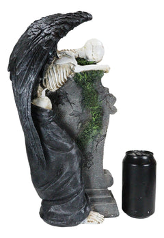 Large Winged Death Angel Grim Reaper Skeleton By Graveyard Tombstone Figurine-6