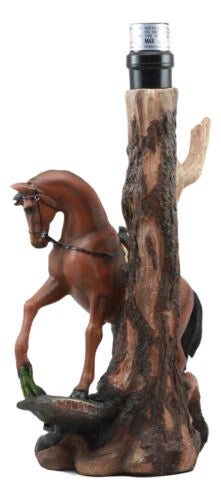 Light Fantastik Chestnut Brown Horse Stallion With Saddle Table Lamp Shade-7