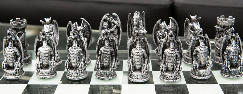 Silver Gold Fantasy Dungeons And Dragons Resin Chess Pieces Glass Board-7