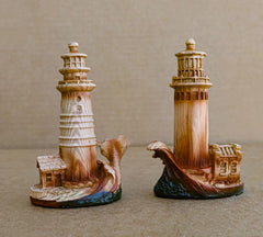3.5"Tall Marine Scenic Lighthouse By The Ocean Set Of 4 Miniature Figurine-4