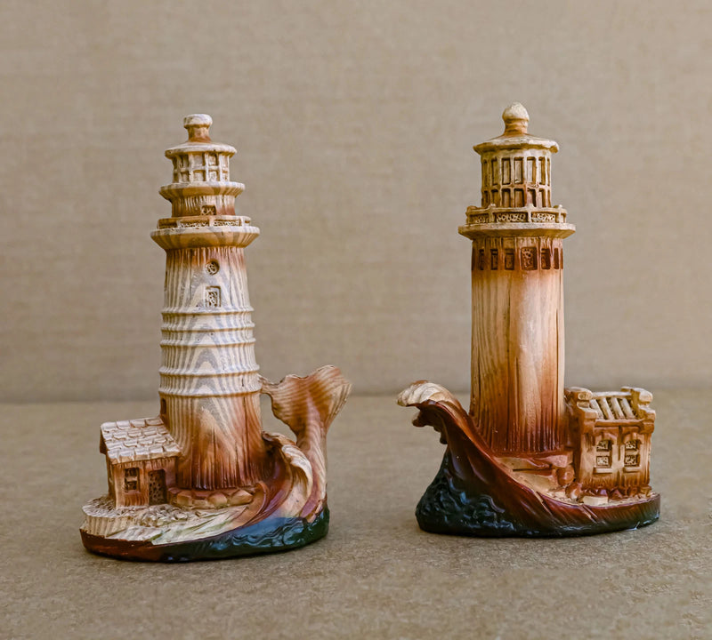 3.5"Tall Marine Scenic Lighthouse By The Ocean Set Of 4 Miniature Figurine-4