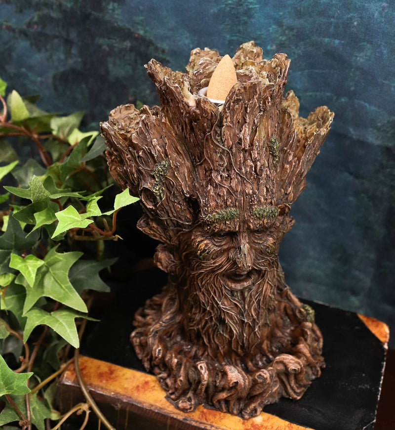 Whispering Forest Celtic Greenman Backflow Incense Cone Burner Figurine-10