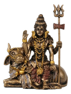 Vastu Hindu God Lord Shiva Mahadeva Sitting On Nandi Bull Miniature Statue-10