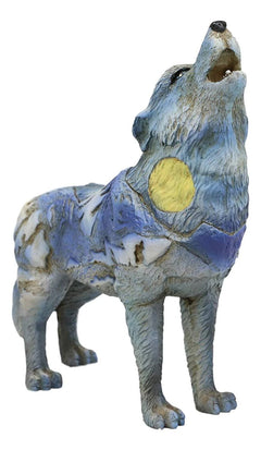Colección de figuras tótem tribales nativas de Moon Mountain, lobo aullador, espíritu, 15 cm de largo-6