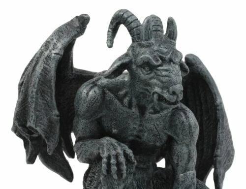 The Winged Guardian Baphomet Sabbatic Goat Gothic Gargoyle Statue Faux Stone-5