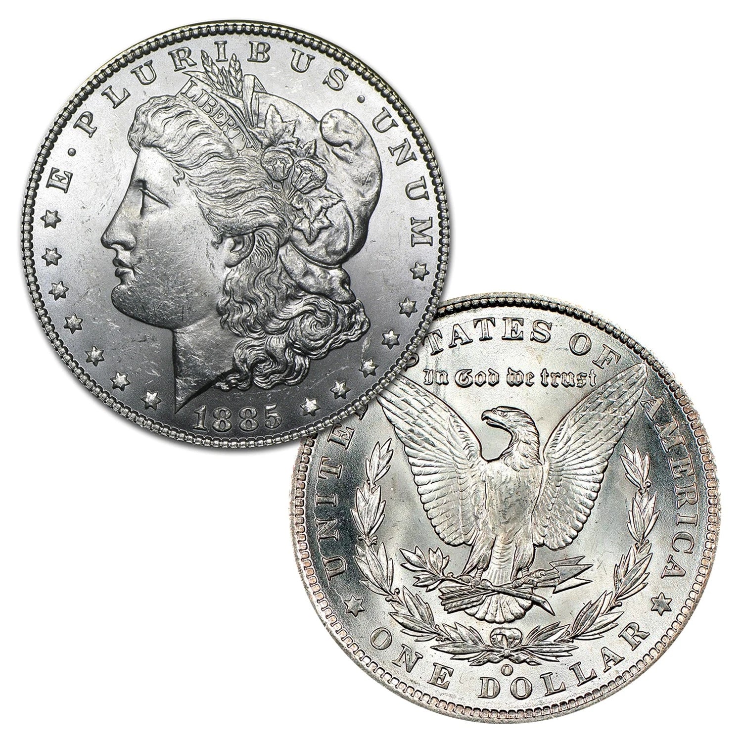 1885 O Morgan Silver Dollar $1 Brilliant Uncirculated BU 90% Silver