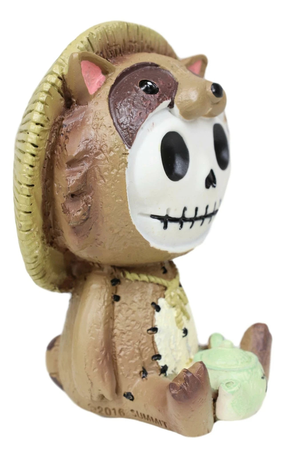 Furry Bones Tanuki Raccoon Dog With Farmer Hat Skeleton Collectible Figurine-3