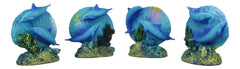 Nautical Ocean Marine Reef Swimming Dolphins Fish W/ Clams Mini Figurines-5