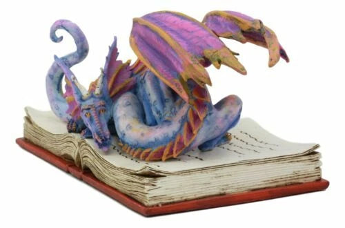 Amy Brown Fantasy Rainbow Book Wyrm Dragon Of Bibliography Figurine Decor Statue-6