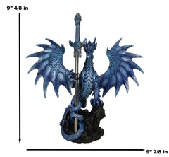Ruth Thompson Blue Sea Blade Dragon Statue With Letter Opener Dagger Sword Decor-5