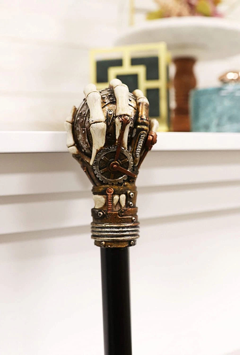 Steampunk Skeleton Hand Grasping The Evil Eye Swagger Stick Cane Party Staff 38"-4