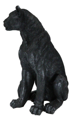 Realistic Large Black Ghost Panther Jaguar Hunter 20"H Garden Patio Statue-6