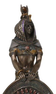 Egyptian Goddess Of Magic & Motherhood Isis Ra With Reed Shield Figurine Decor-4