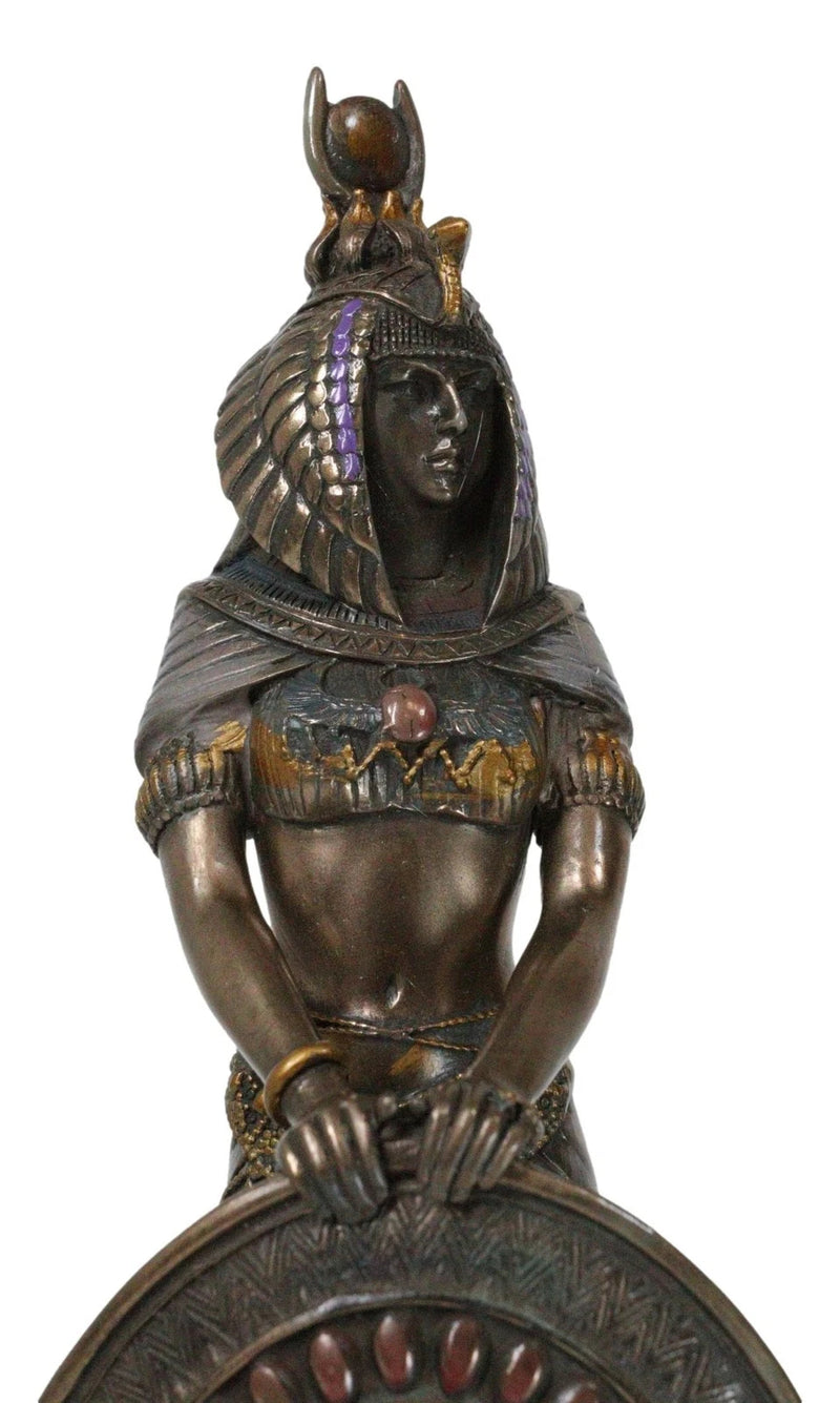 Egyptian Goddess Of Magic & Motherhood Isis Ra With Reed Shield Figurine Decor-4