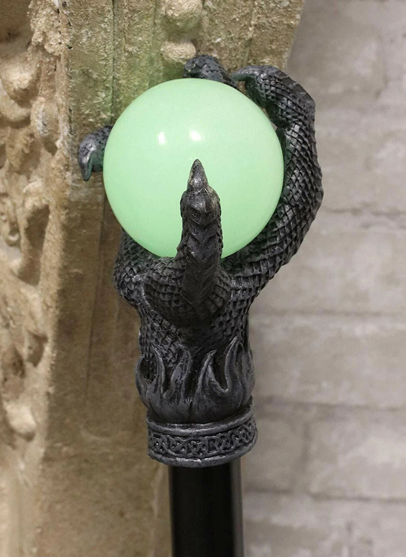 Dragon Claw Walking Cane, Grip of Fire Glow-In-The-Dark Decor Prop, 36" Fantasy Staff for Cosplay, Halloween, Home Display, Collectible, Gothic, Wizard, Mage, Sorcery Accessory-3