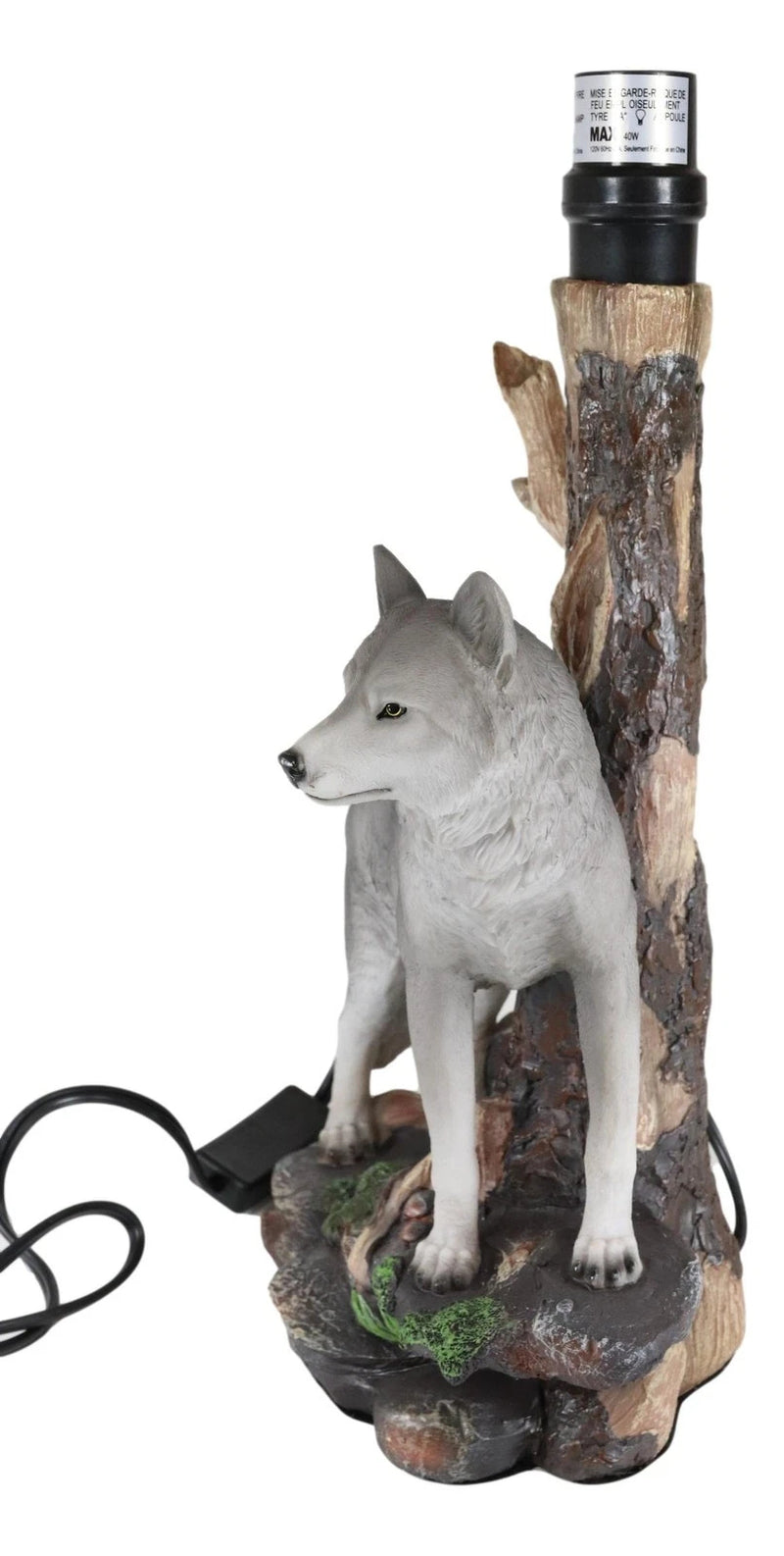 Alpha Gray Wolf Twilight Lone Hunter Wildlife 20"H Desktop Table Lamp Decor-2