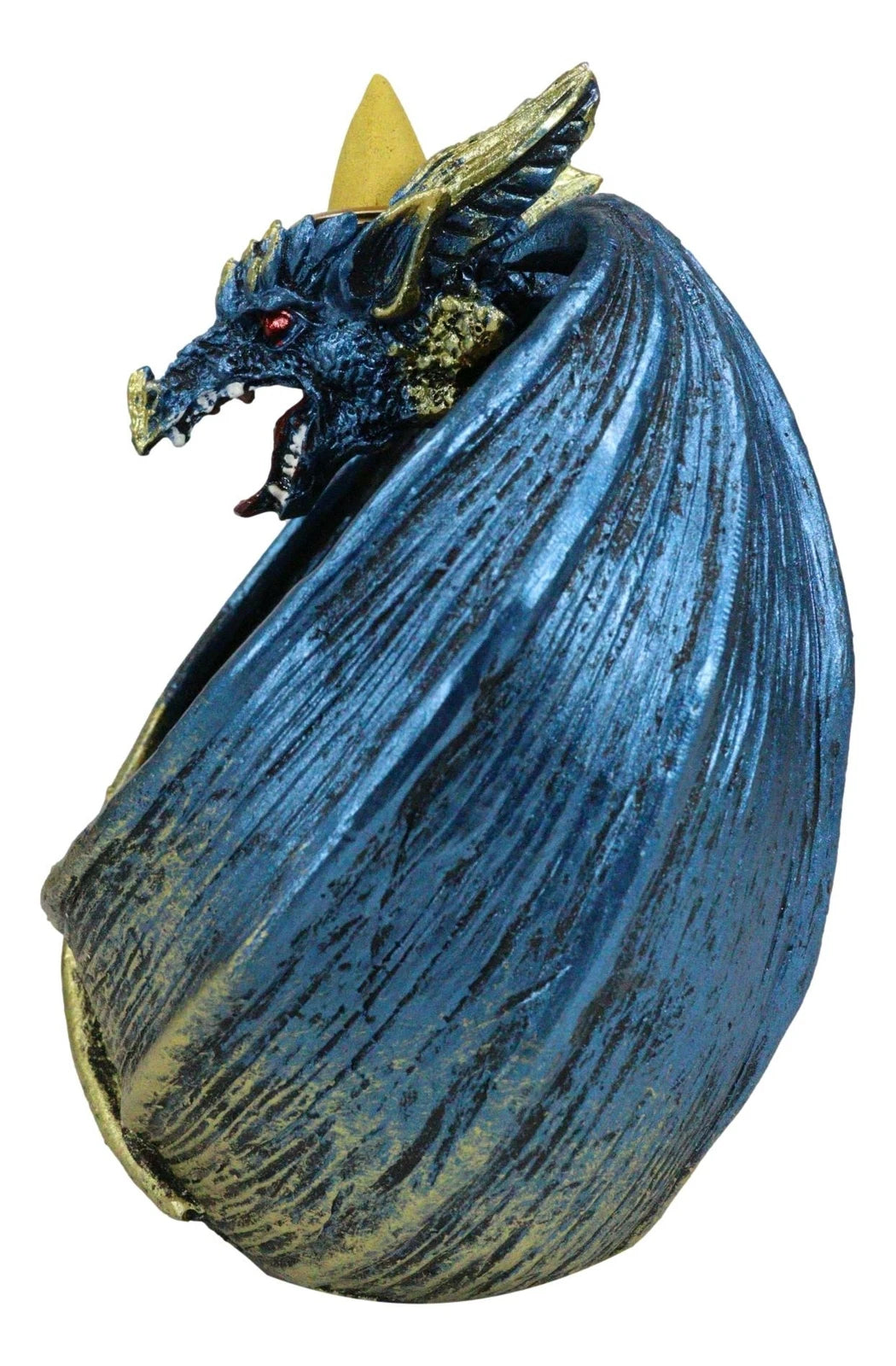 Blue Wise Dragon Guarding LED Light Crystals Smoky Backflow Cone Incense Burner-4