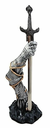 Medieval Knight Suit Of Armor & Excalibur Sword Letter Opener Figurine-2
