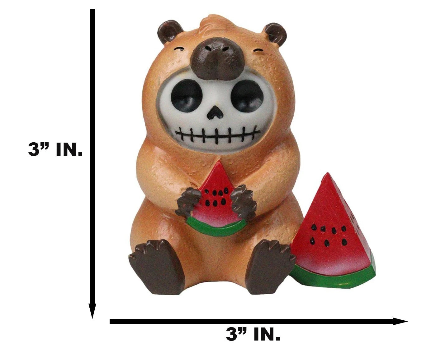 Furrybones Adorable Capybara With Watermelon Skeleton Figurine Furry Bones-3