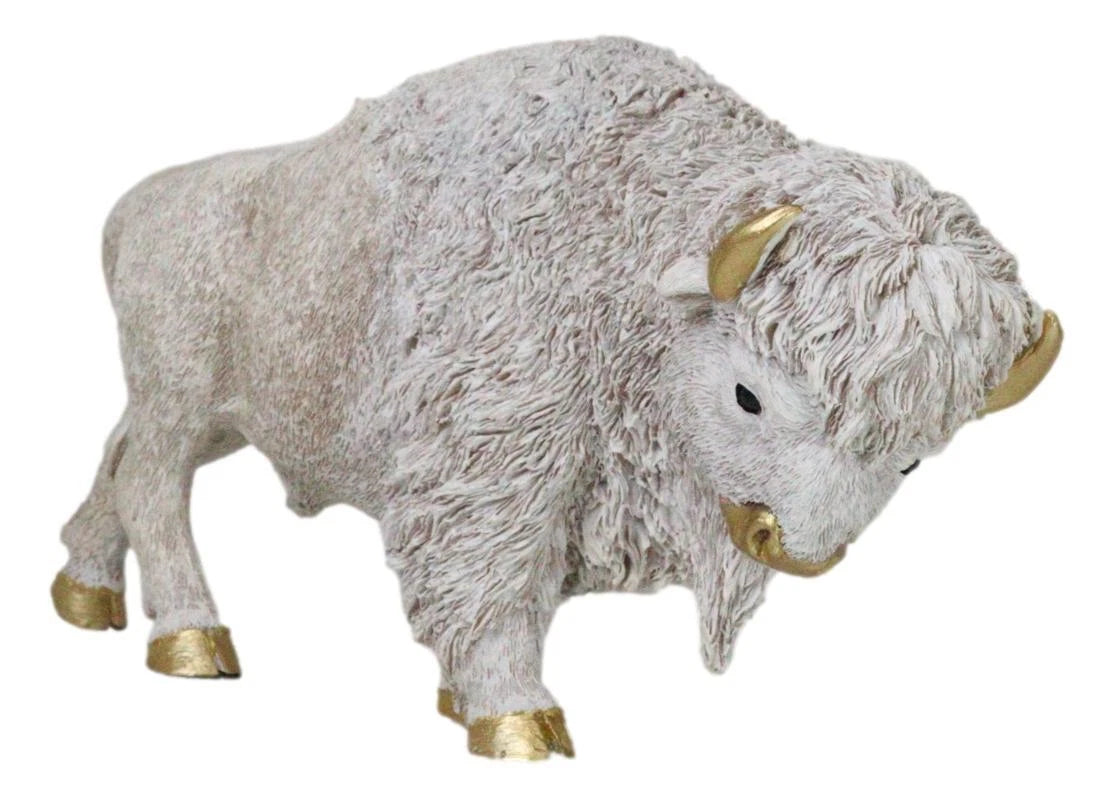 Native American Sacred White Bison Buffalo Decorative Wall Sculpture Relief-2