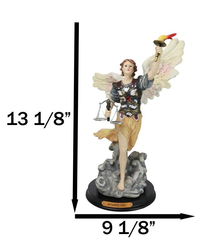 Byzantine Orthodox Catholic Church Archangel Saint Uriel Fire Of God Statue 13"H-2