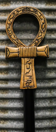 Egyptian Ankh Key of Life with Hieroglyphs Decorative Walking Staff Cane-2