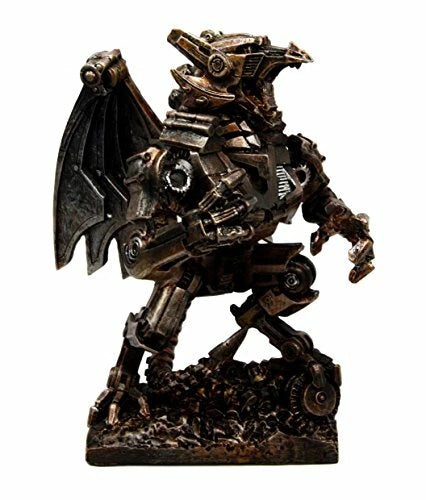 Steampunk Gearwork Mechanical Robotic Cyborg Winged Dragon Figurine Statue-1