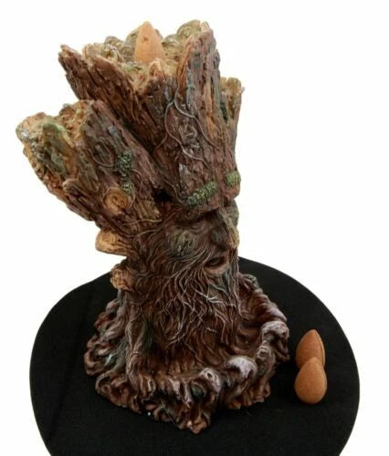 Whispering Forest Celtic Greenman Backflow Incense Cone Burner Figurine