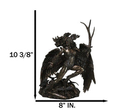 Irish Celtic War Goddess Winged Morrigan Phantom Queen W/ Antler Figurine-3