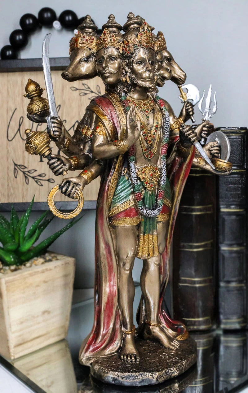 Panchamukhi Anjaneya Five Faced Hanuman Statue Monkey Hindu God Warrior Figurine-2