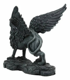 Gothic Stoic Royal Winged Griffin Gargoyle Statue 5.5" Long Gryphon Figurine-3