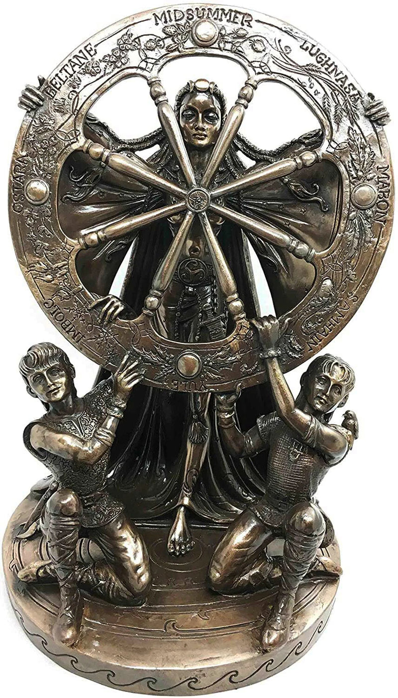 Celtic North Star Moon Goddess Arianrhod Figurine Cosmic Wheel Of The Year-3