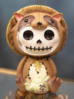 Furry Bones Tanuki Raccoon Dog With Farmer Hat Skeleton Collectible Figurine-1