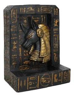 Egyptian God of The Dead Anubis Hieroglyphs Backflow Incense Burner Figurine-2