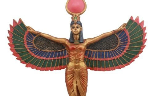 Ancient Egyptian Goddess Isis With Open Wings Wall Decor Isis Ra Deity Plaque-4